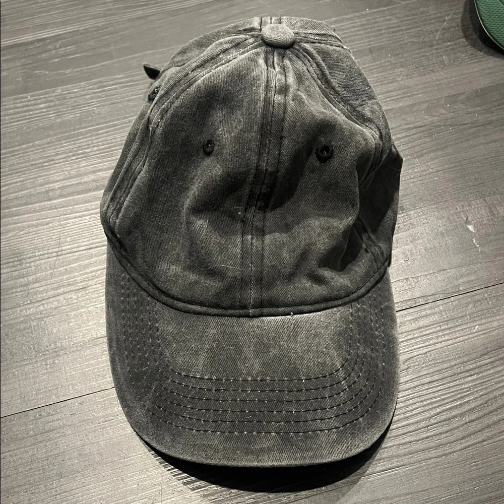 Girls gray denim washed baseball cap